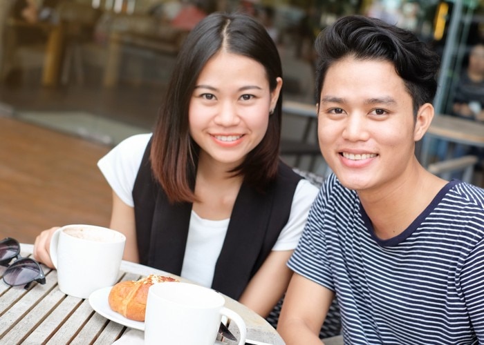 couple sitting in cafe