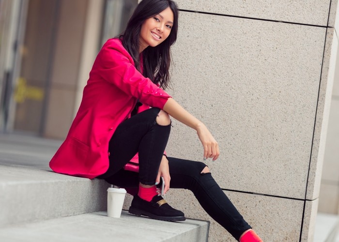 woman in red