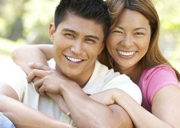 happy man and woman