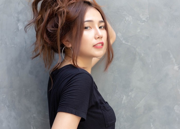 young asian woman in black t-shirt