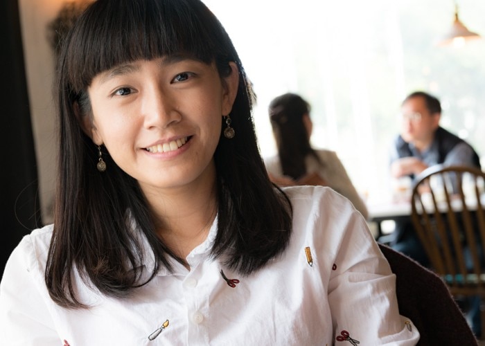 young asian woman with black hair